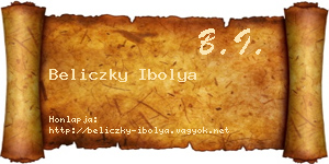 Beliczky Ibolya névjegykártya